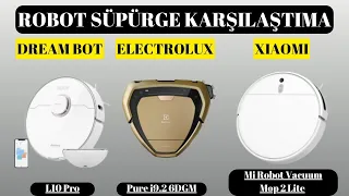 Üç ürün karşılaştırma: Dreame Bot L10 Pro vs Electrolux Pure i9.2 6DGM vs Xiaomi Mi Robot Vacuum Mop