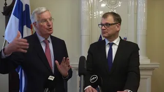 Press meeting of Prime Minister Sipilä and EU's chief negotiator Barnier 5.4.2018