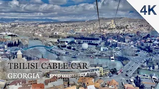 🇬🇪 Tbilisi cable car | 4K | Georgian capital areal view 🚠