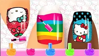 Hello Kitty Nail Salon - Play Nail Polish Colors Style Hello Kitty - Funny Gameplay Video