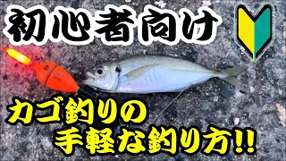 【誰でも簡単】カゴ釣りで狙うアジの手軽な釣り方とタックルを紹介します！！　手軽な仕掛けで堤防から簡単に良型のアジを釣ることができます！！