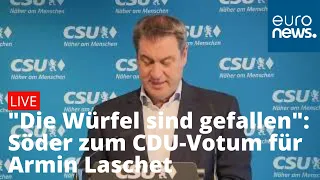 LIVE: Statement von Markus Söder zum CDU-Votum für Armin Laschet