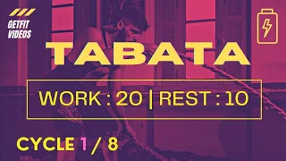 TABATA MUSIC WORKOUT | TABATA Cycle 1/8 With Vocal Cues (Work: 20 Secs | Rest: 10 Secs) TABATA MUSIC