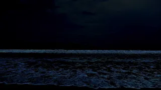 Fall Asleep to the Mighty Waves Sound Night on Indonesian Beach-Calm Sea Sound for a Peaceful Sleep