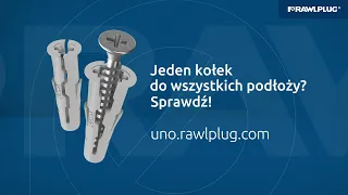 Uniwersalny kołek rozporowy UNO do betonu, cegły, pustaka, płyty gipsowej. Niezawodny. Od @Rawlplug.