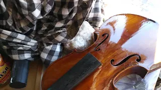 Violin refinished with amber Shellac