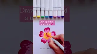 Easy peach blossom flower 🌸 #youtubeshorts #shorts #drawing #creative #art