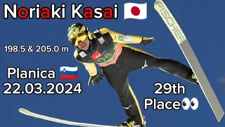 Noriaki Kasai 🇯🇵 198.5 & 205 m / Single Competition Planica 🇸🇮 22.03.2024 (51 y. o.)