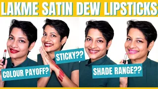 Lakme Skin Dew Satin Lipstick | 12 Shades | Review & Swatches | JoyGeeks1