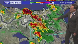 Heavy rainfall brings street flooding, power outages in New Orleans Monday evening