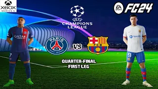 FC 24 - PSG vs Barcelona - UEFA Champions League Quarter Final 1st Leg | Xbox Series S 4K