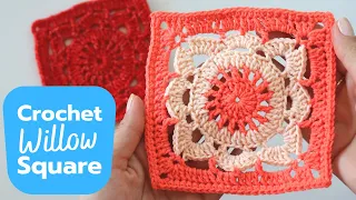 How To Crochet Willow Granny Square Easy Tutorial