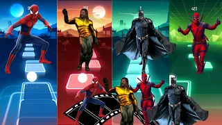 Tiles Hop EDM Rush: Spiderman VS Aqvaman  VS Batman VS Deadpool