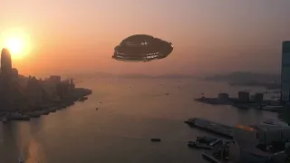 UFO sighting over Hong Kong harbor #blender #animation #sidefxhoudini #fx #vfx #cgi