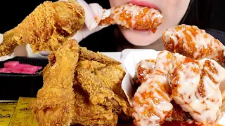 ASMR 양념 반 후라이드 반 치킨 먹방 | Korean Fried Chicken | Eating Sounds Mukbang