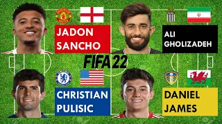 FIFA World Cup22 Group B(Left Mids) Sancho vs Gholizadeh vs Pulisic vs Daniel James(FIFA22 Compare)