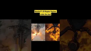 Starship Booster 7 Static Fire test firing 31 Raptor Engines 🔥🔥🚀🚀 #shorts #spacex #starship