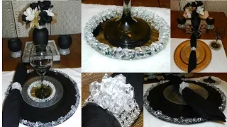 Elegant Table Setting Decor DIY |DIY Glam Crystal Plate Chargers and Napkin Rings| DIY Glam Coasters