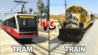 GTA 5  ONLINE TRAIN VS TRAM - WHAT IS BEST?  (CAN YOU STOP IT?)