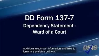 Ward of a Court DD Form 137-7