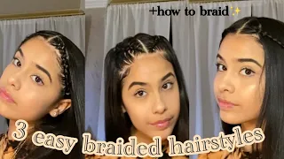 3 easy Braided hairstyles +how to braid