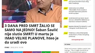 SABAN SAULIC 3 DANA PRED SMRT ZALIO SE SAMO JA NEDNO...