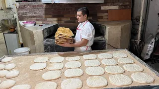 Baking Bread | Baking Iranian Bread | Cooking Barbari Bread in Tehran Iran