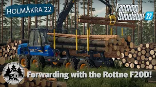MAKING BIG PILES WITH THE ROTTNE FORWARDER! | FS22 | Forestry | Holmåkra 22 | Timelapse | E05