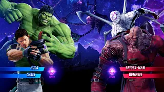 Hulk & Chris vs Spiderman & Nemesis (Very Hard) - Marvel vs Capcom | 4K UHD Gameplay