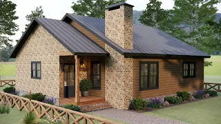 36'x32' (11x10m) Country House with 2-Bedroom | Simple and Cozy | Small House Design Under 1000 sqft