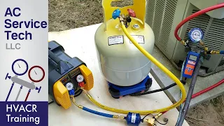 HVAC Refrigerant Recovery Machine, Hose, Tank, & Tool Setup and Procedure!