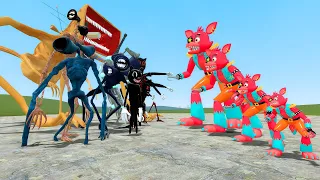 NEW GLAMROCK FOXY ALL SIZE VS TREVOR HENDERSON CREATURES!! Garry's Mod Sandbox[ FNAF]