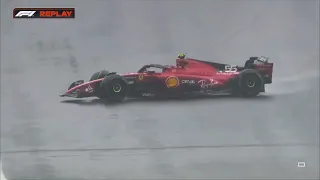 F1 2023 - Hungary  - Carlos Sainz FP1 -  Accident