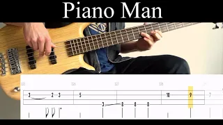 Piano Man (Billy Joel) - Bass Cover (With Tabs) by Leo Düzey