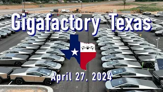 "Cybertrucks Backup Again"   Tesla Gigafactory Texas  4/27/2024  9:30AM