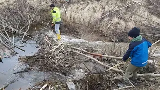 Expedition #7 | Beaver dam removal. A lot of sticks and branches. Wet boots.