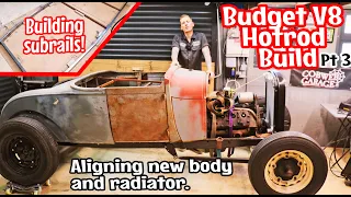 Budget V8 Hotrod Build - Pt3. Building sub rails for Model A roadster body, and mounting radiator.