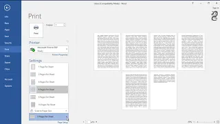 How to Print a Multiple Pages on One Page in  Word