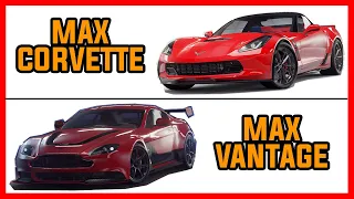 MAX Aston Martin Vantage GT12 VS MAX Corvette Grand Sport | Asphalt 9:Legends