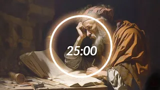 study like a medieval philosopher | 25/5 POMODORO timer | Music + Alpha Binaural Beats | Working
