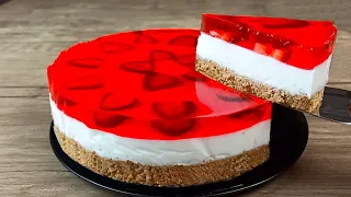 Perfect No-Bake Cheese Cake Recipe | So Smooth & Light | BEST EVER Strawberry Cheese Cake