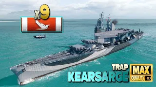 Battleship Kearsarge:  9 ships destroyed on map Trap - World of Warships