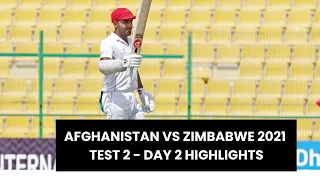 Afghanistan vs Zimbabwe 2021- 2nd Test - Day 2 Full Highlights