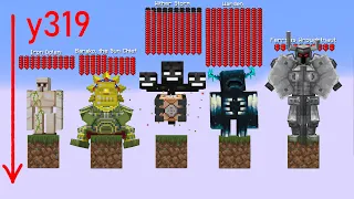 Which Bosses and Mobs Withstand a Fall from a Height Y319? Wither Storm Will Die???
