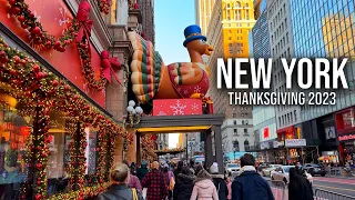 NYC Preparation for Macy's Thanksgiving Day Parade 2023 4K NYC Walk - Macys to Radio City Music Hall