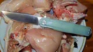 Нож CH 3505 Flipper от CH OUTDOOR TOOLS KNIFE. Тест на курице.