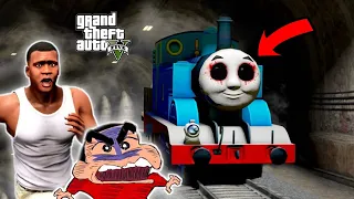 Shinchan and Franklin Stop Break Fail Thomas Train in GTA 5 (Hindi) | Thomas Train in GTA 5