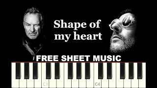 SHAPE OF MY HEART from Léon, Sting, 1993, Piano Tutorial with free Sheet Music (pdf)