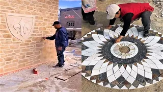 Young Man with great tiling skills -Great tiling skills -Great technique in construction PART 62