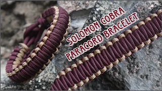 HOW TO MAKE SOLOMON COBRA PARACORD BRACELET, EASY PARACORD TUTORIAL, GUTTED CORD 550 + 275